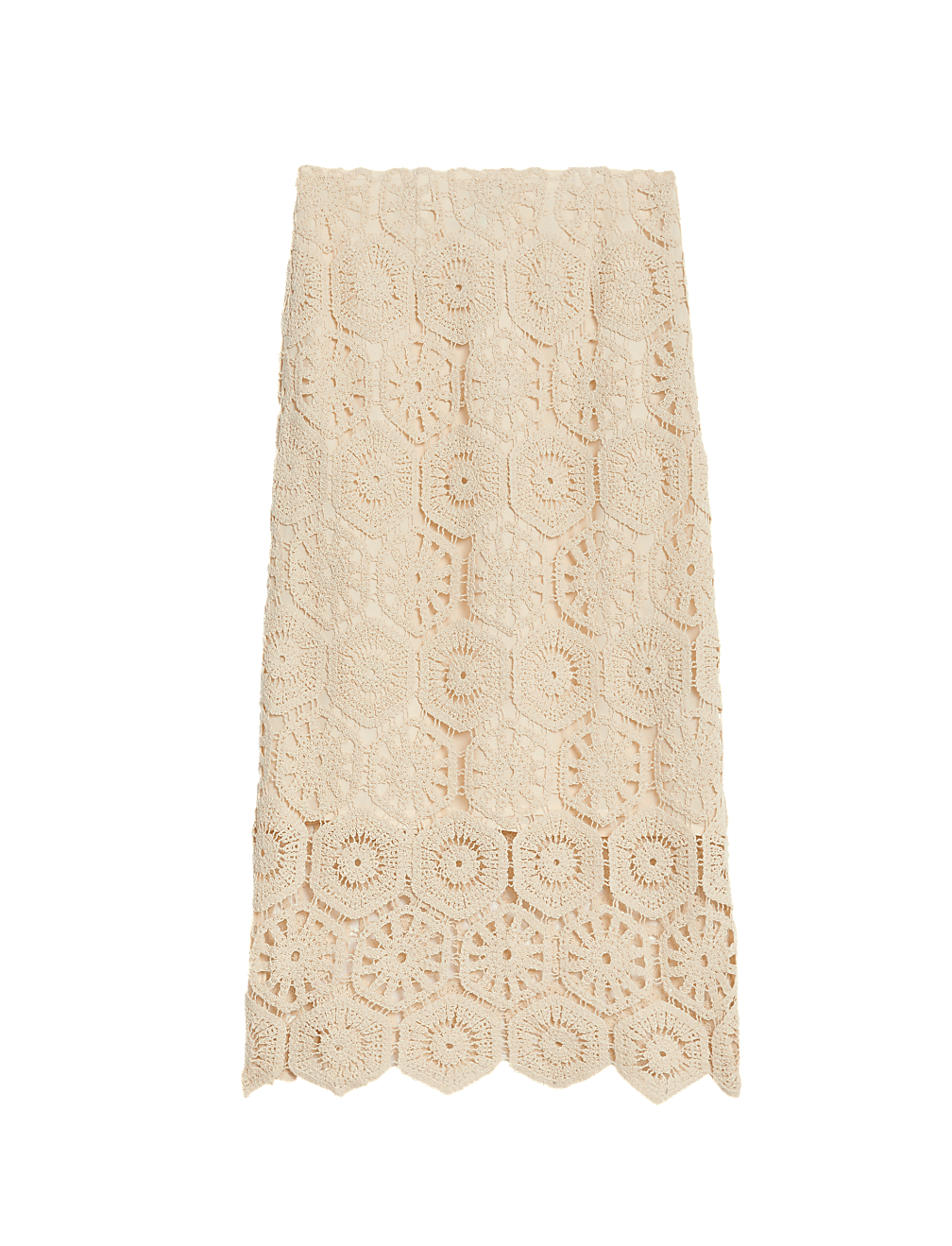Cotton Rich Knitted Midi Column Skirt