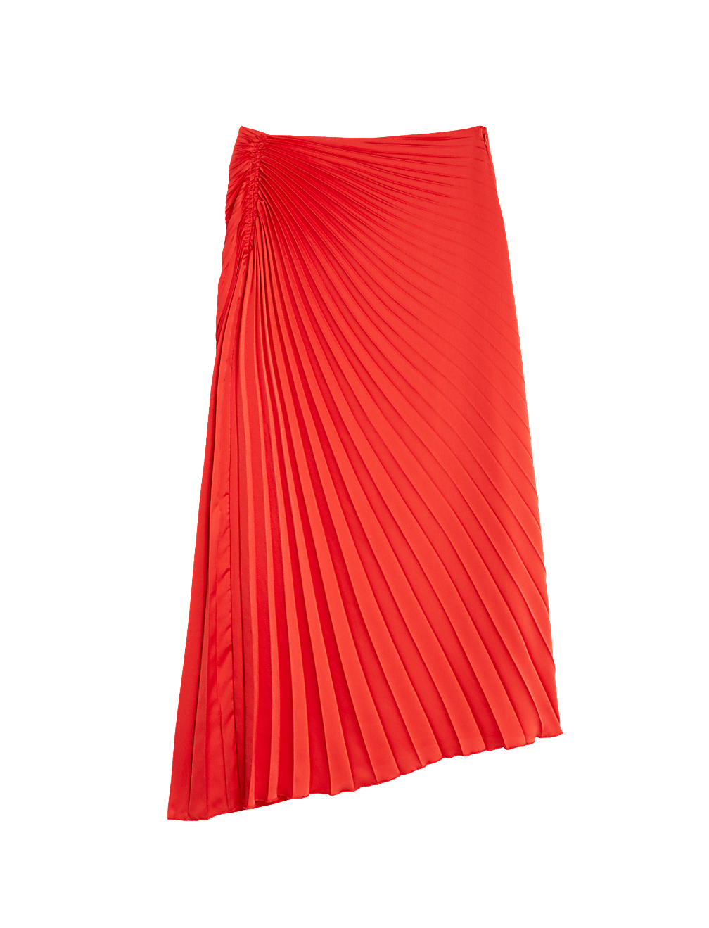 Pleated Midaxi Asymmetric Skirt