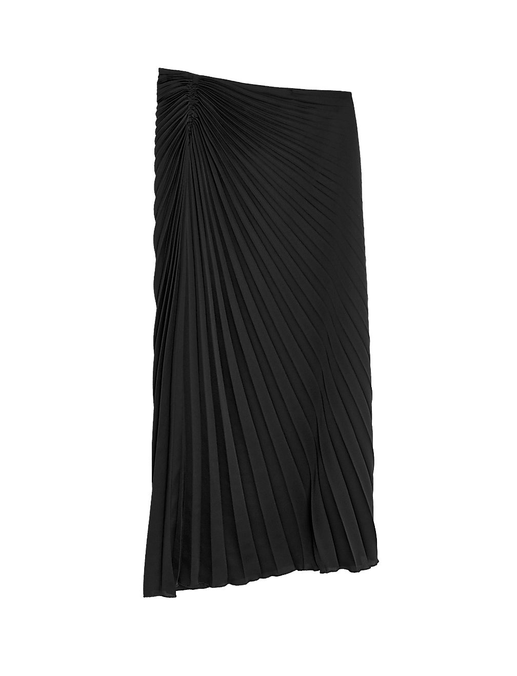 Pleated Midaxi Asymmetric Skirt