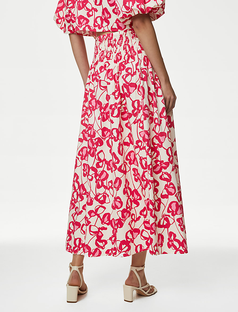 Pure Cotton Printed Maxi A-Line Skirt
