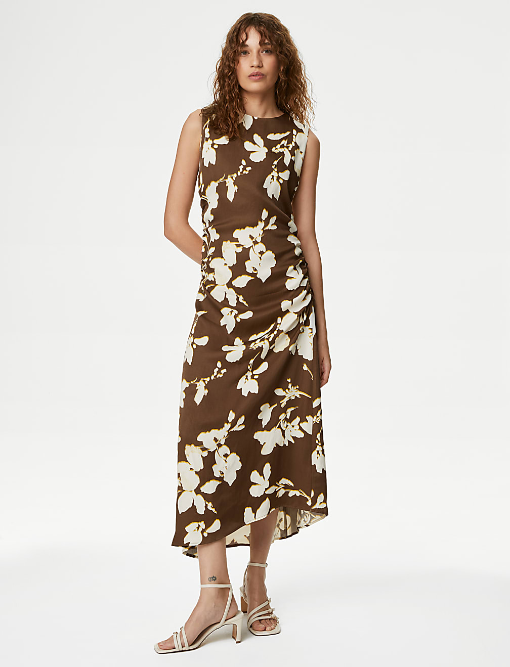 Buy Lyocell Blend Floral Midaxi Column Dress at Marks & Spencer