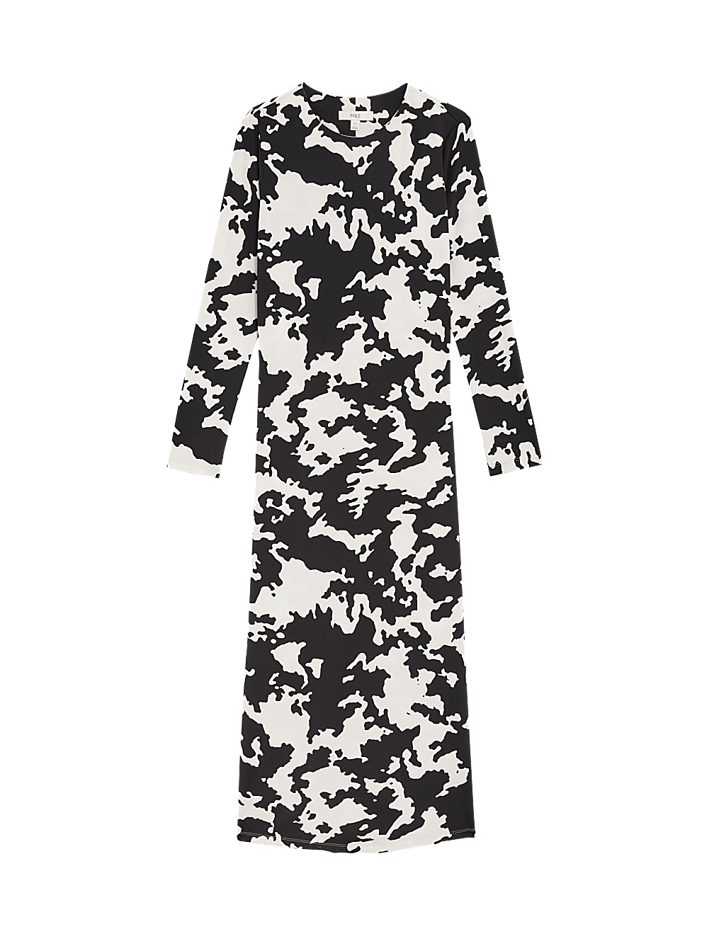 Printed Round Neck Midaxi Column Dress