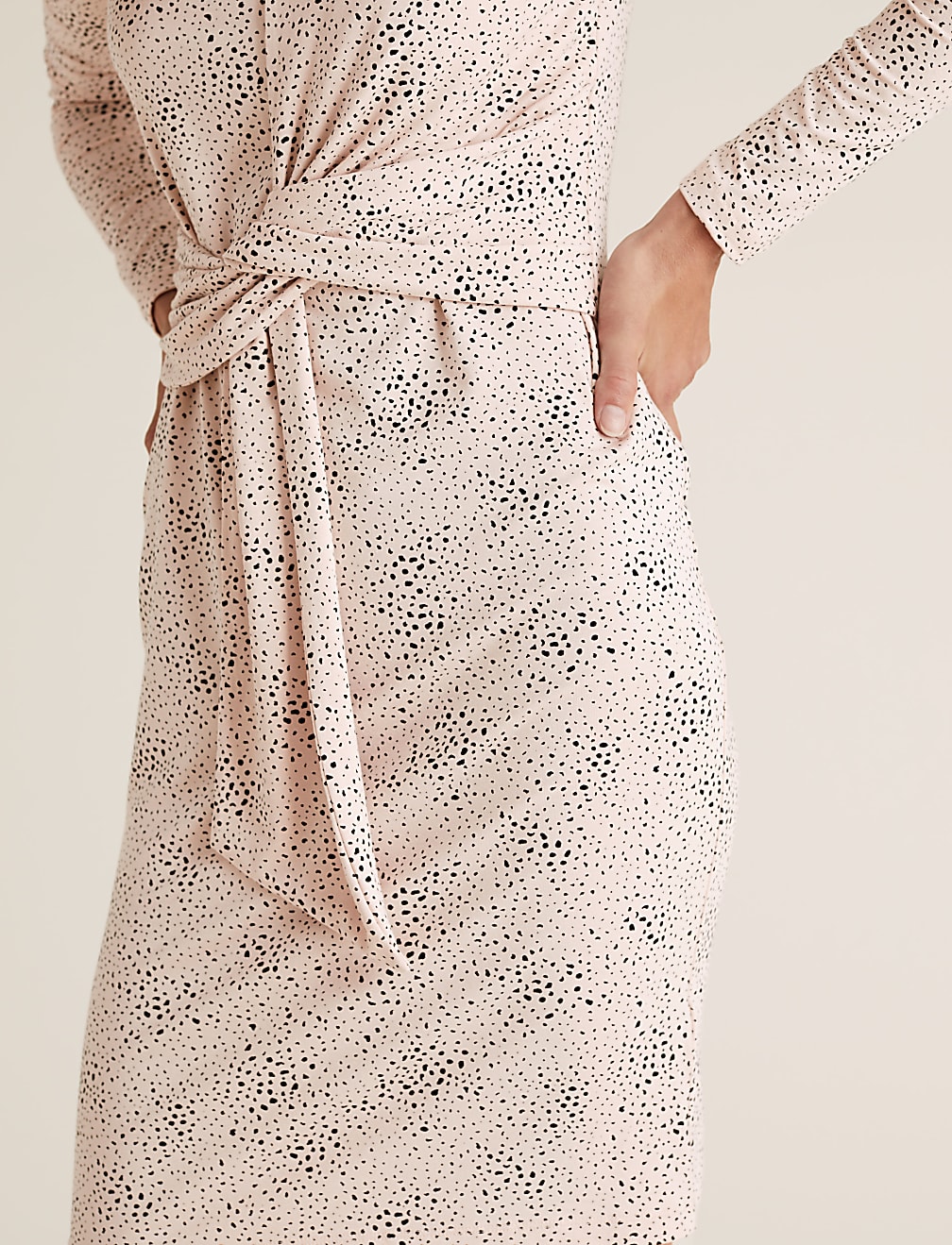 Printed Tie Front Mini Bodycon Dress