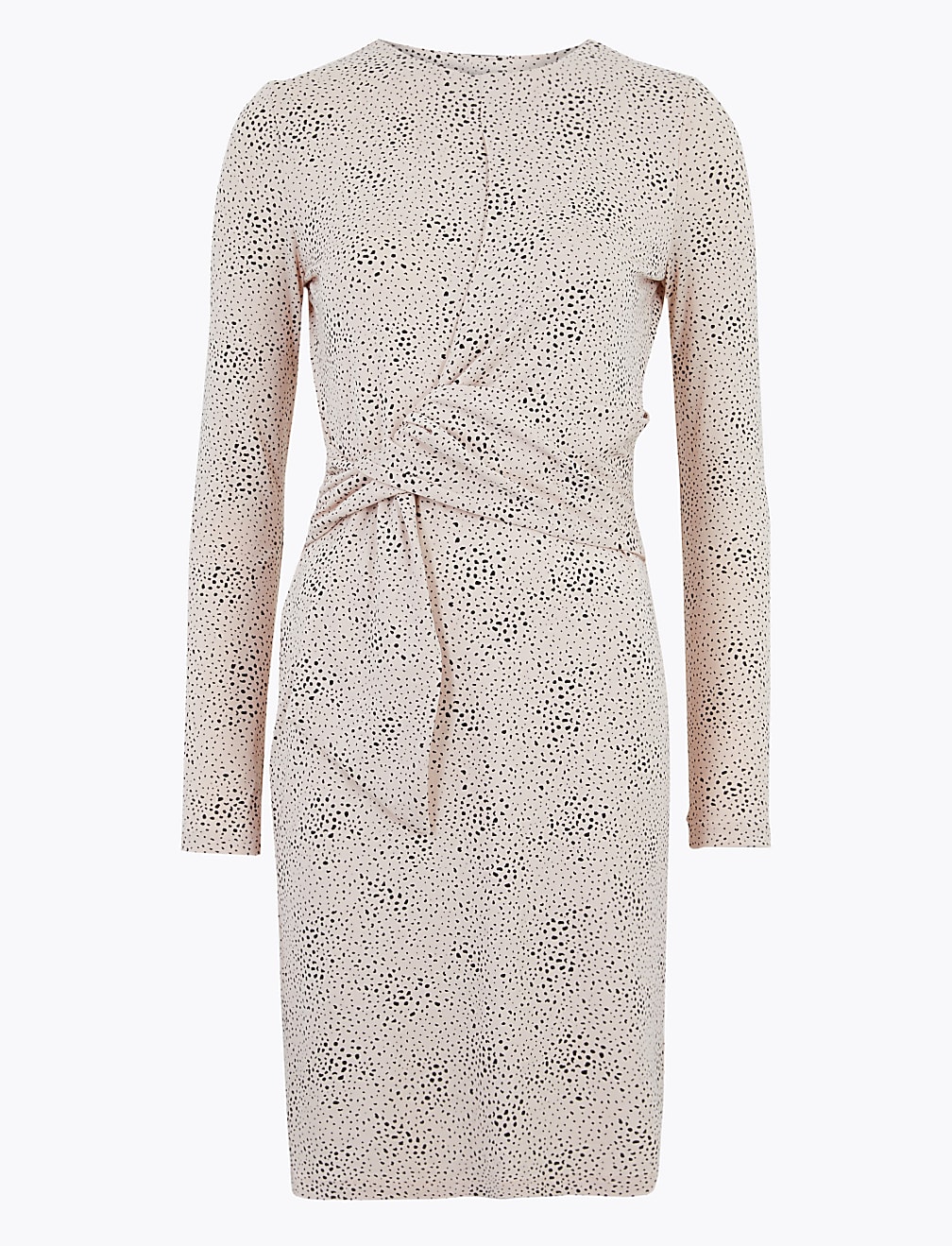 Printed Tie Front Mini Bodycon Dress