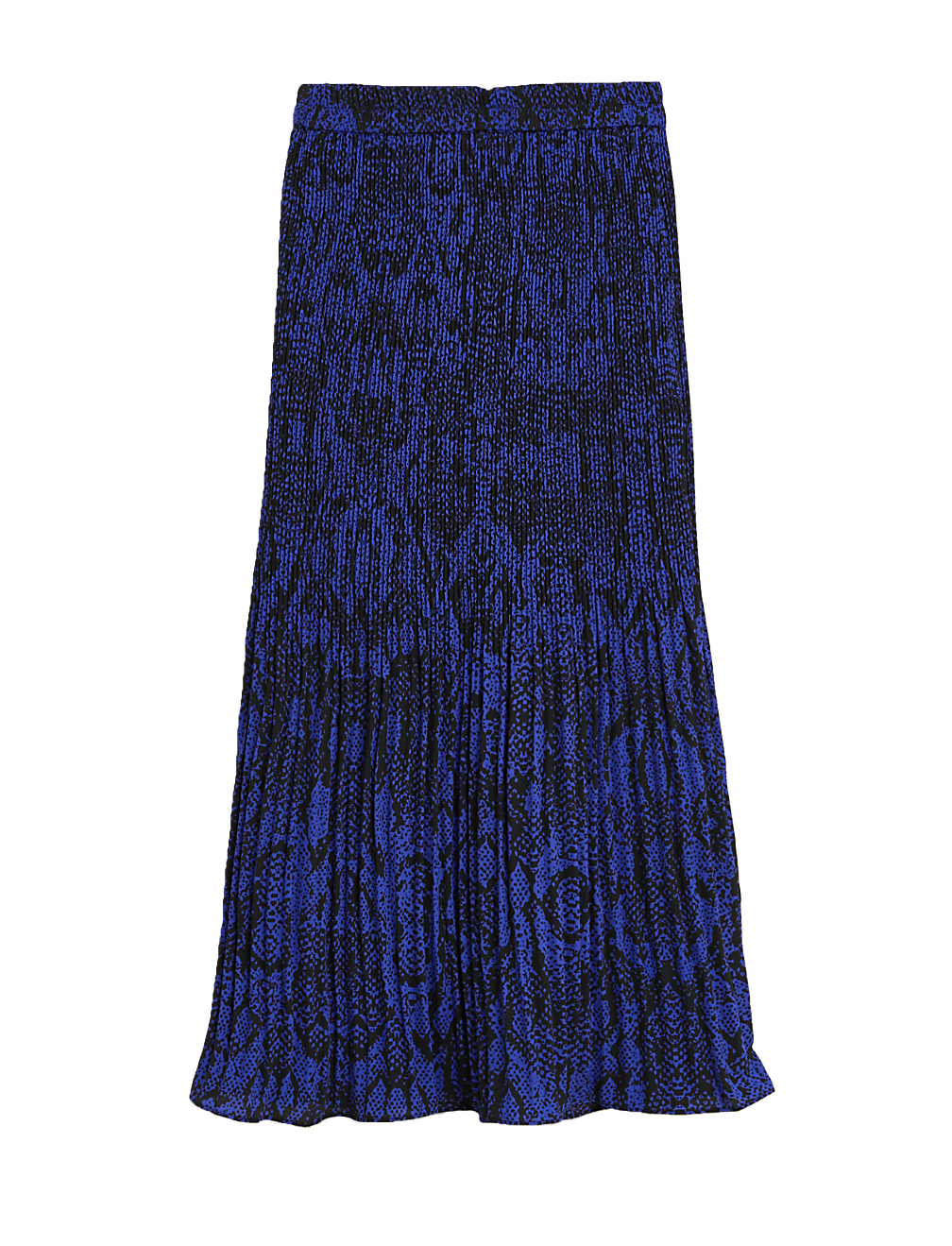 Snake Print Plisse Midi Straight Skirt
