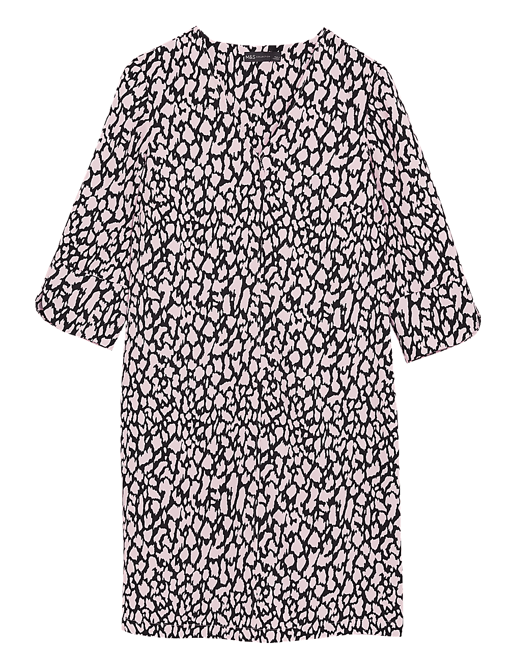 Crepe Animal Print V-Neck Shift Dress