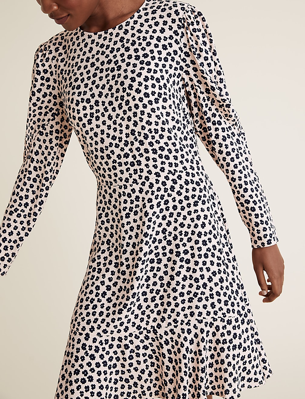 Ditsy Floral Puff Sleeve Mini Tea Dress