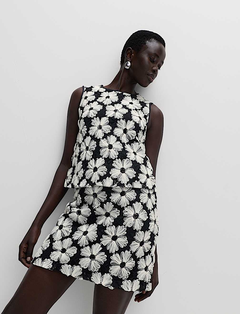 Embellished Mini A-Line Skirt