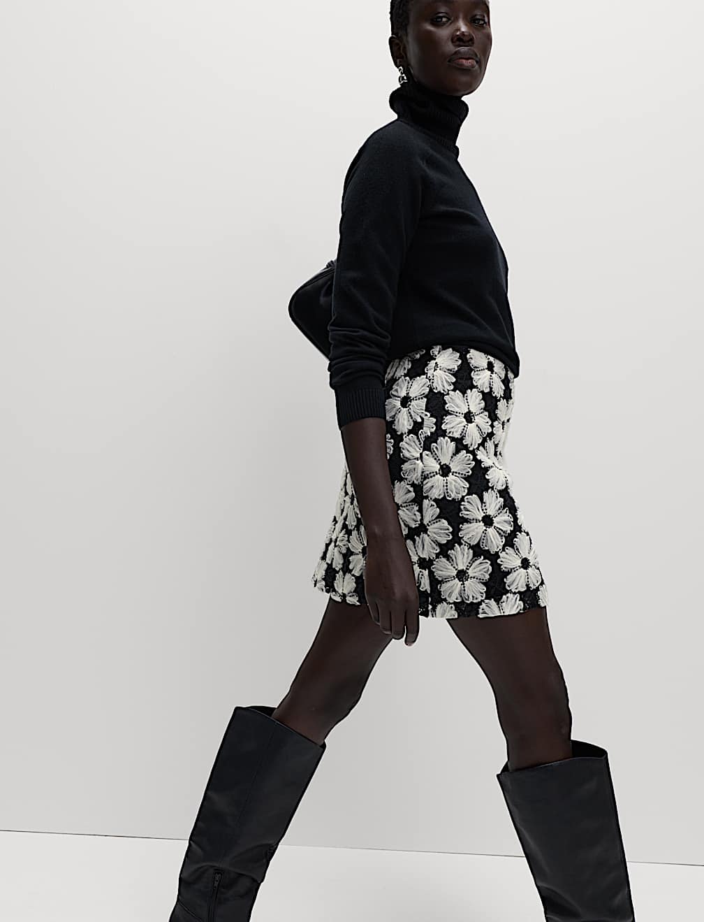 Embellished Mini A-Line Skirt