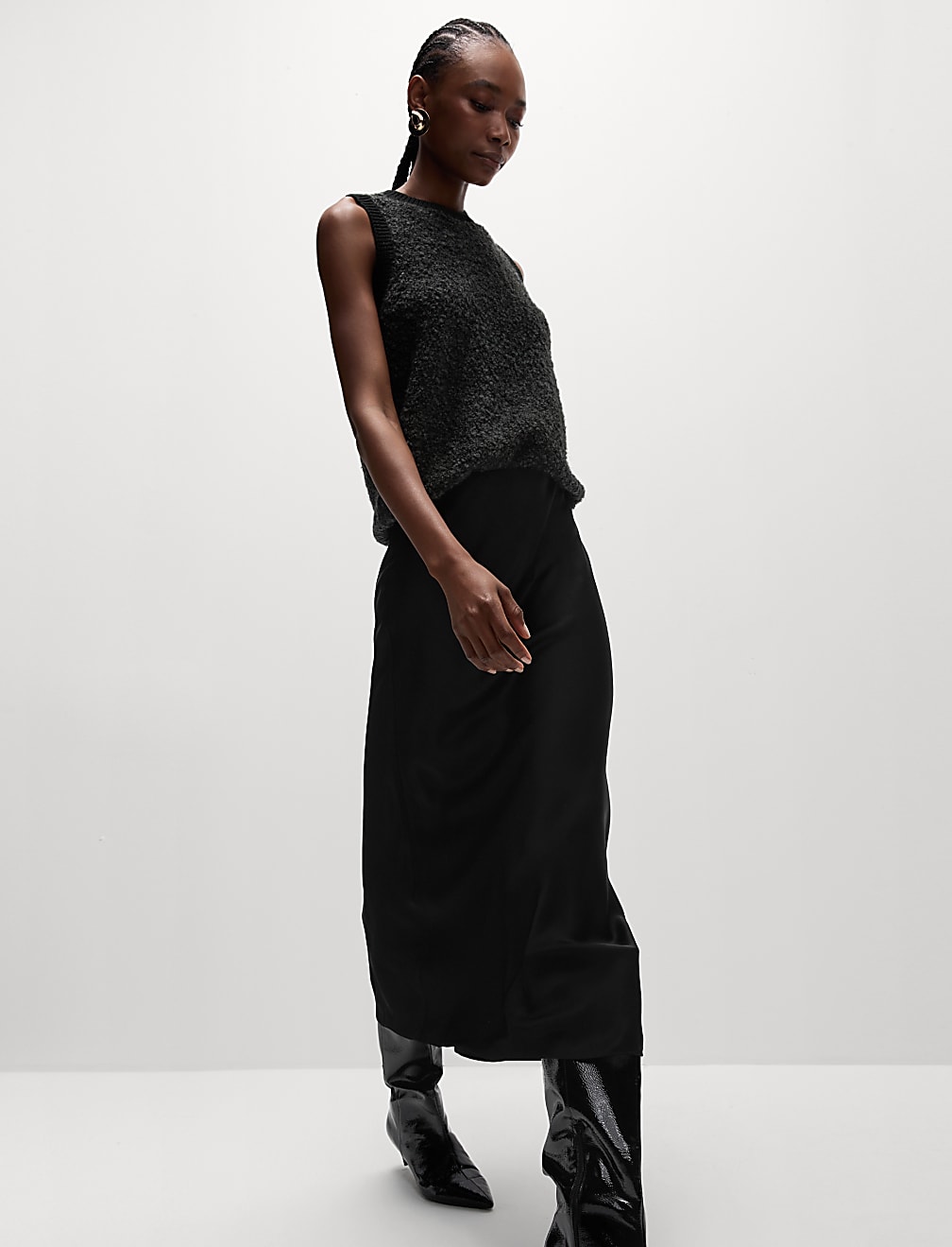 Satin Midaxi Slip Skirt