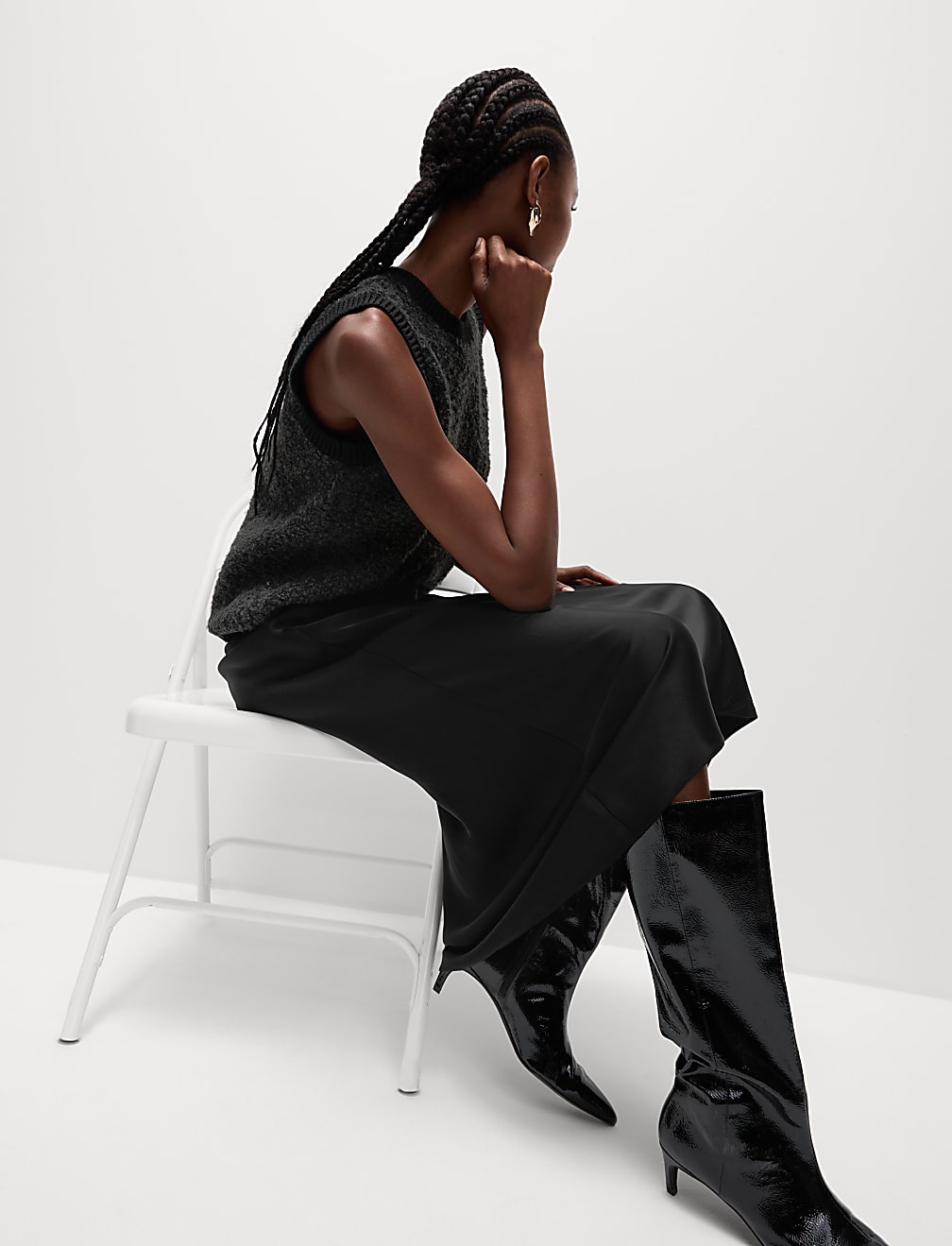 Satin Midaxi Slip Skirt