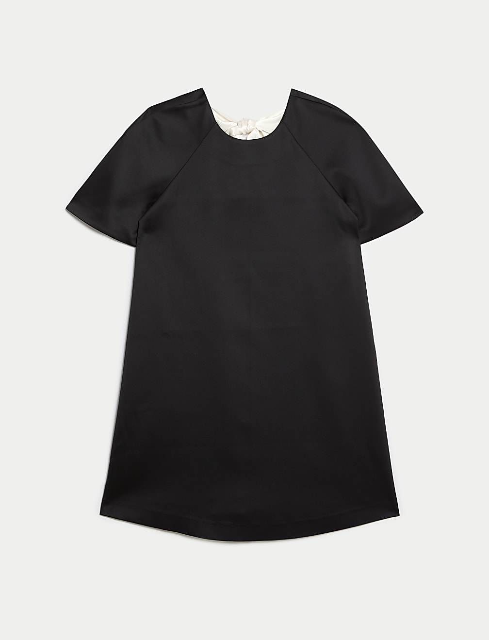 Bow Detail Round Neck Mini Shift Dress