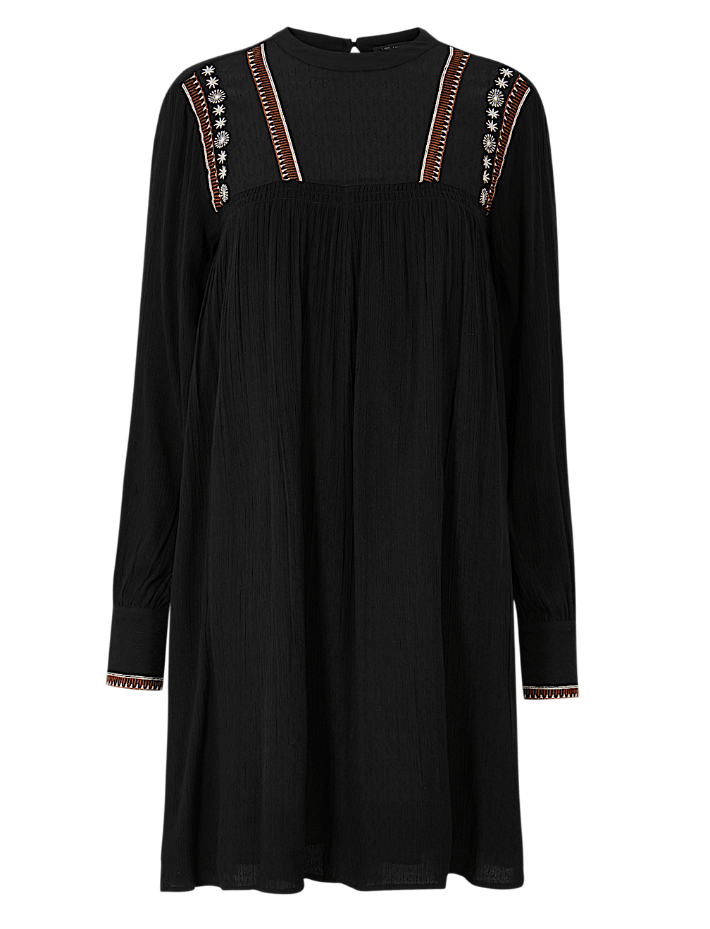 Embroidered Relaxed Mini Dress