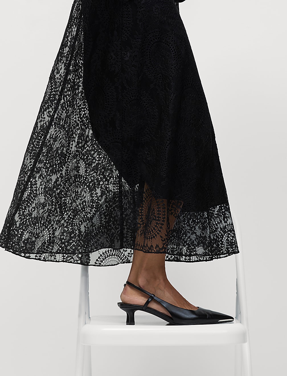 Lace Maxi Skirt with Cotton