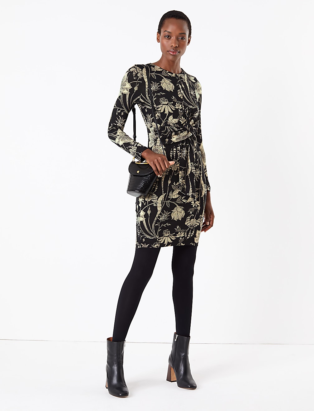 Jersey Floral Print Bodycon Dress