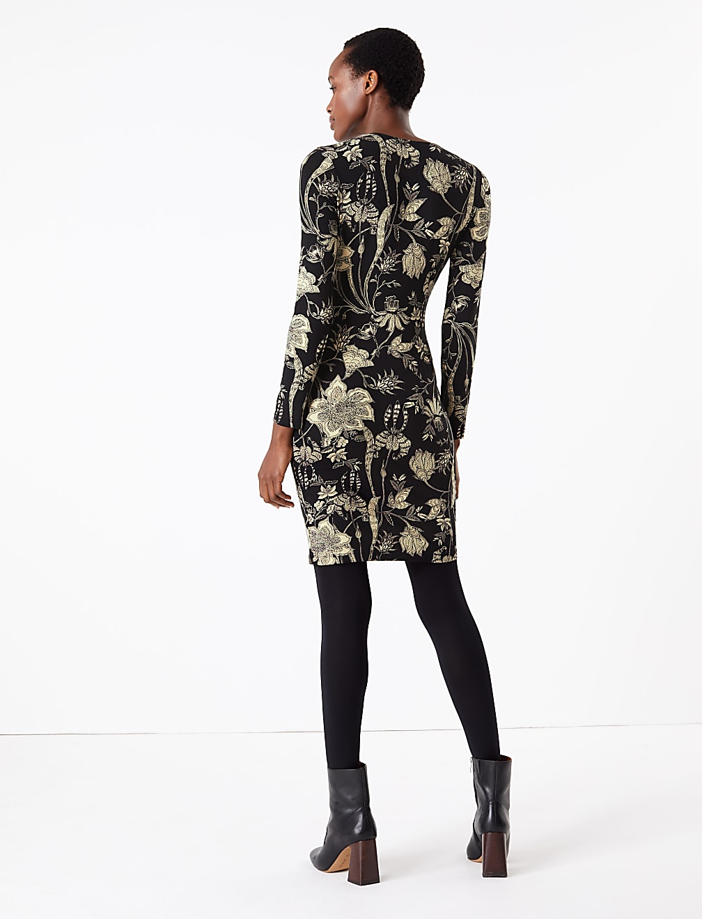 Jersey Floral Print Bodycon Dress