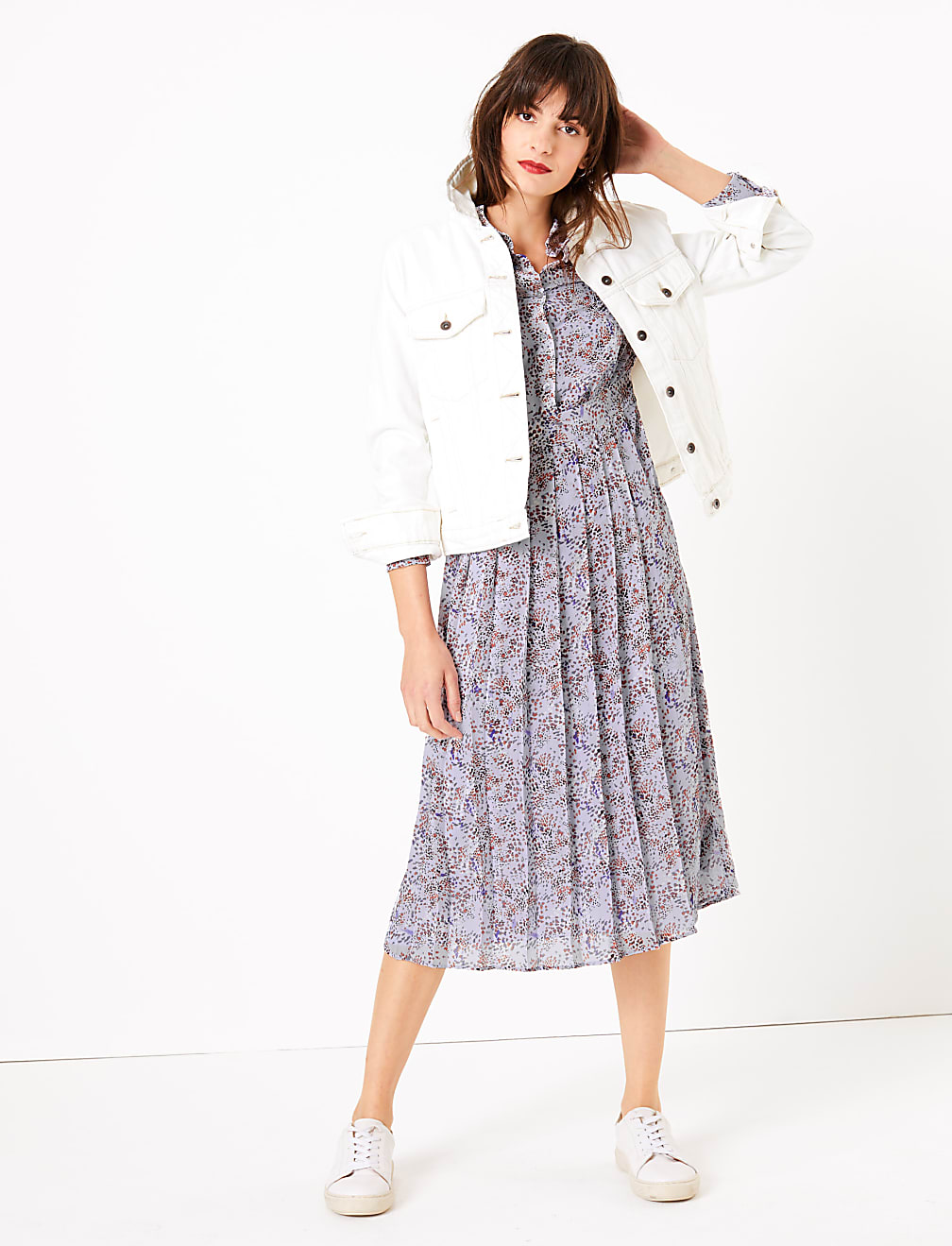 Animal Print Midi Shirt Dress