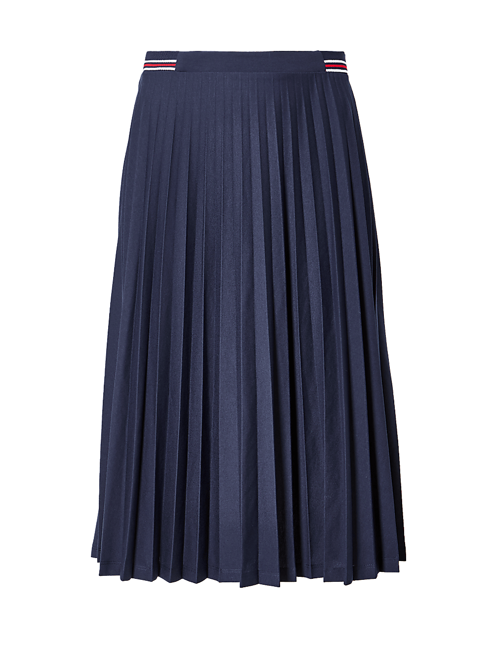 Jersey Pleated Midi Skirt