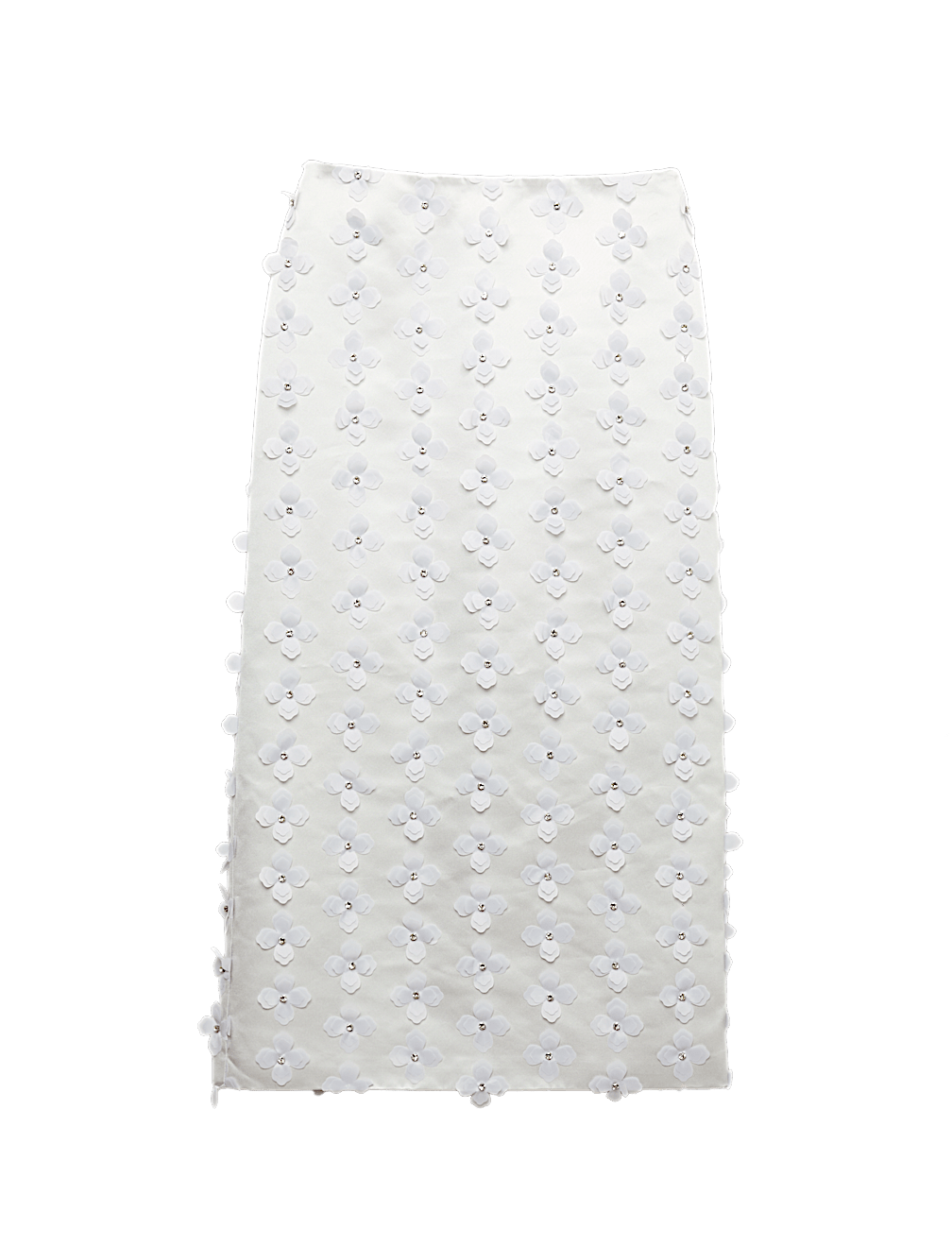 Floral Embellished Midi Pencil Skirt