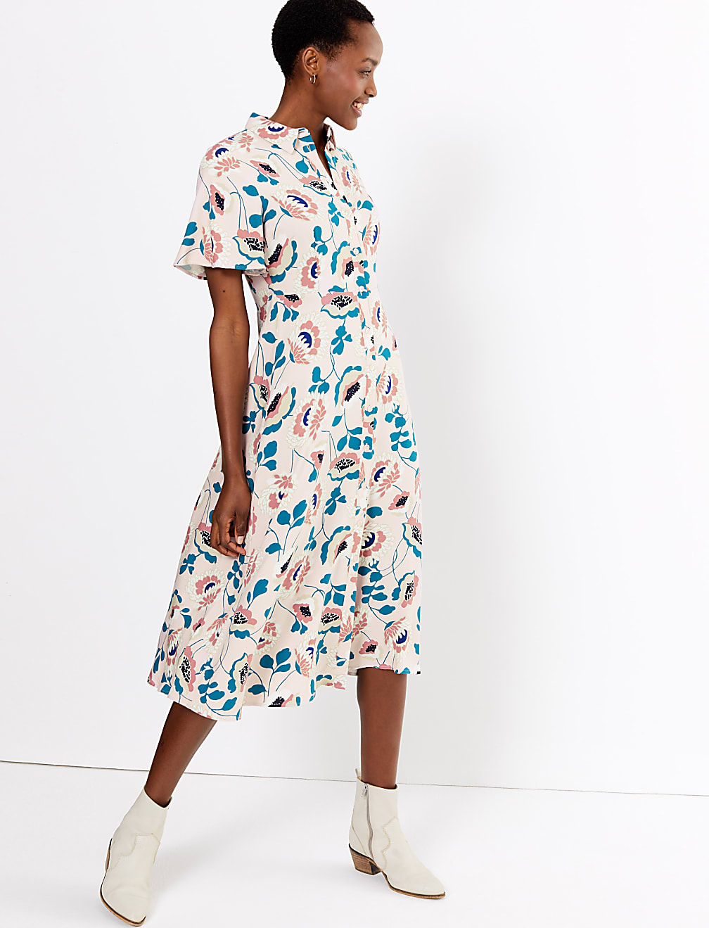 Floral Midaxi Shirt Dress