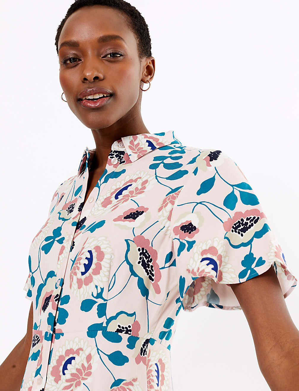 Floral Midaxi Shirt Dress