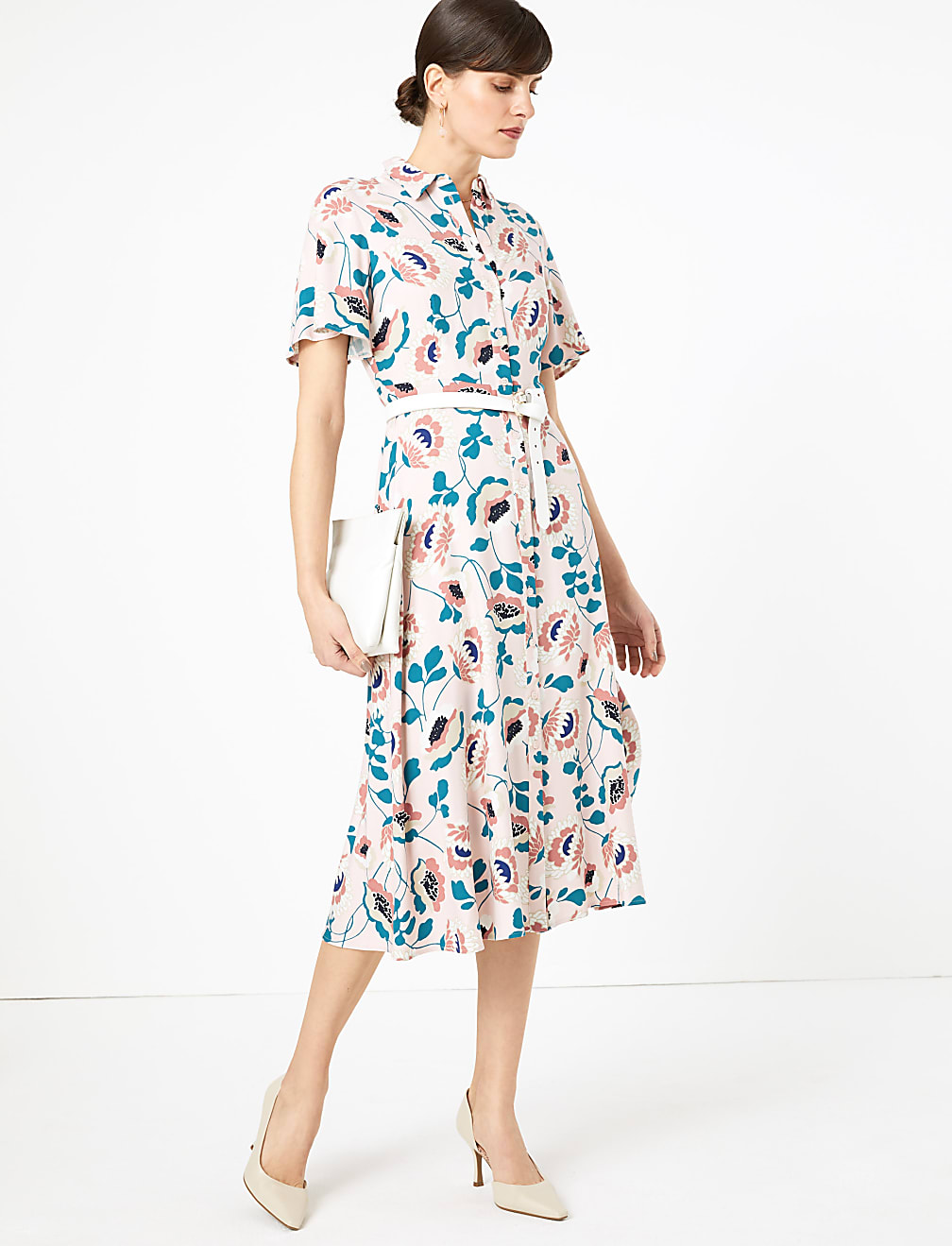 Floral Midaxi Shirt Dress