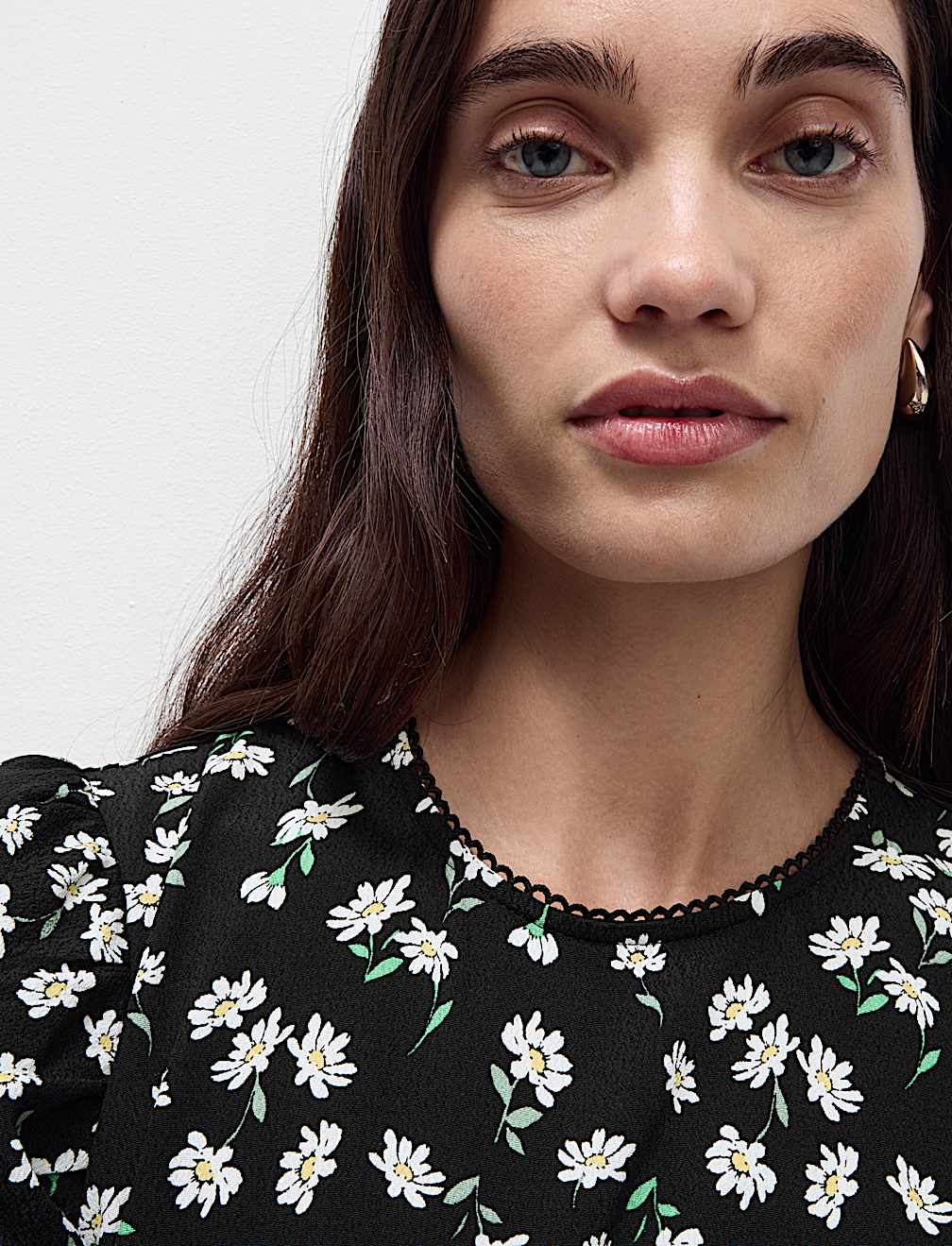 Floral Round Neck Tie Detail Midaxi Tea Dress