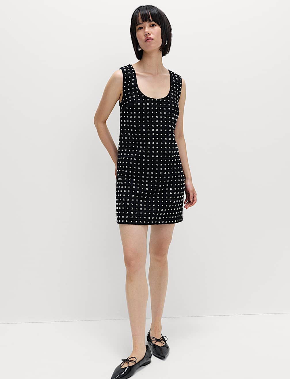 Embellished Mini Shift Dress