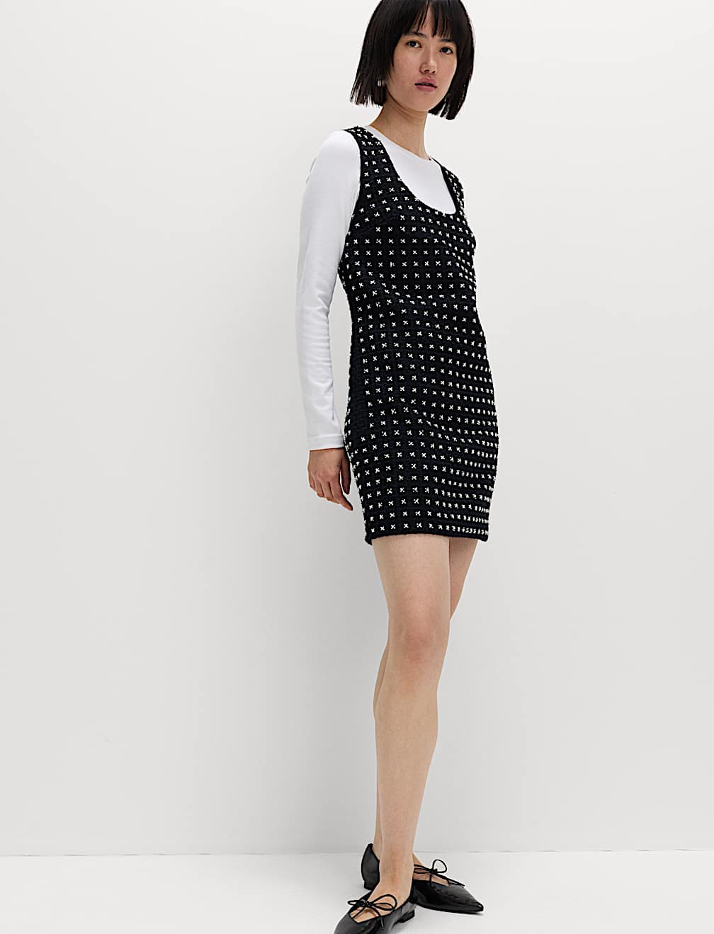 Embellished Mini Shift Dress