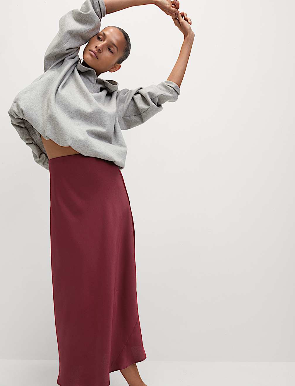 SATIN SLIP SKIRT