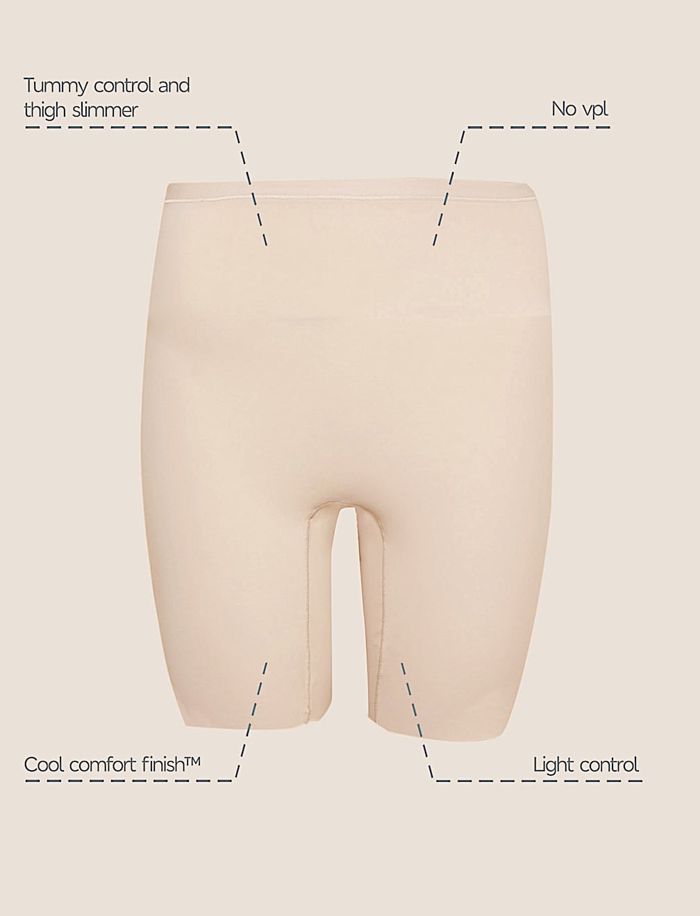 2pk Light Control Thigh Slimmers