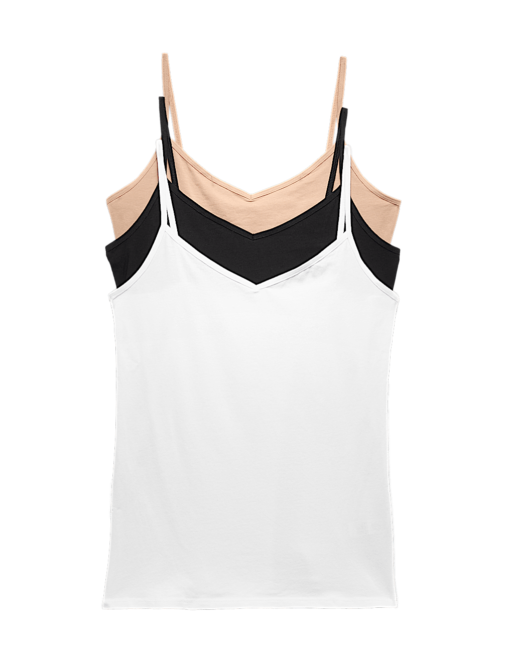 3pk Cotton Rich Strappy Vests