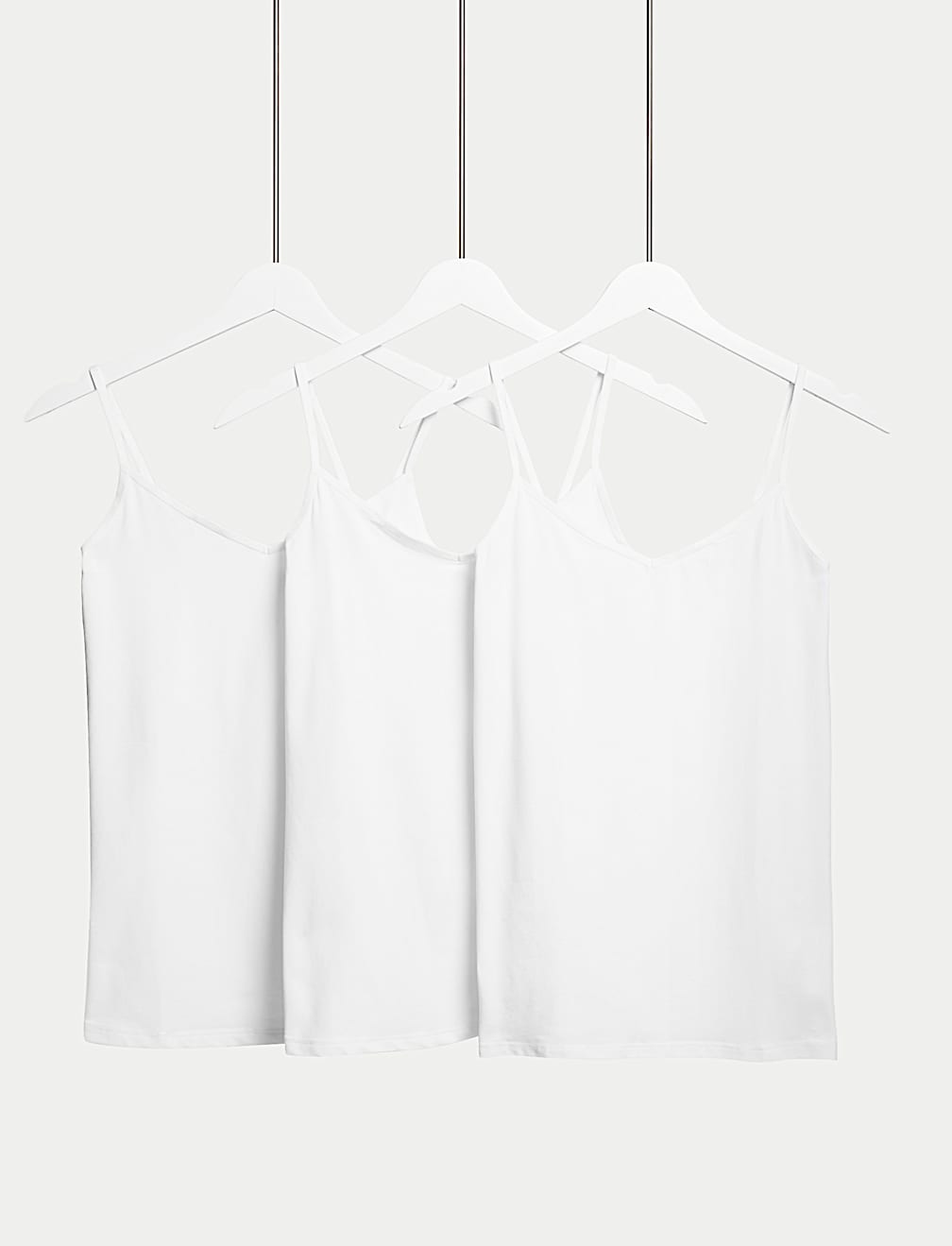 3pk Cotton Rich Strappy Vests