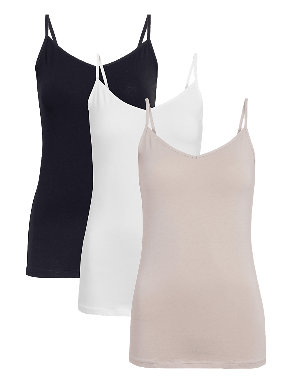 3pk Cotton Rich Strappy Vests