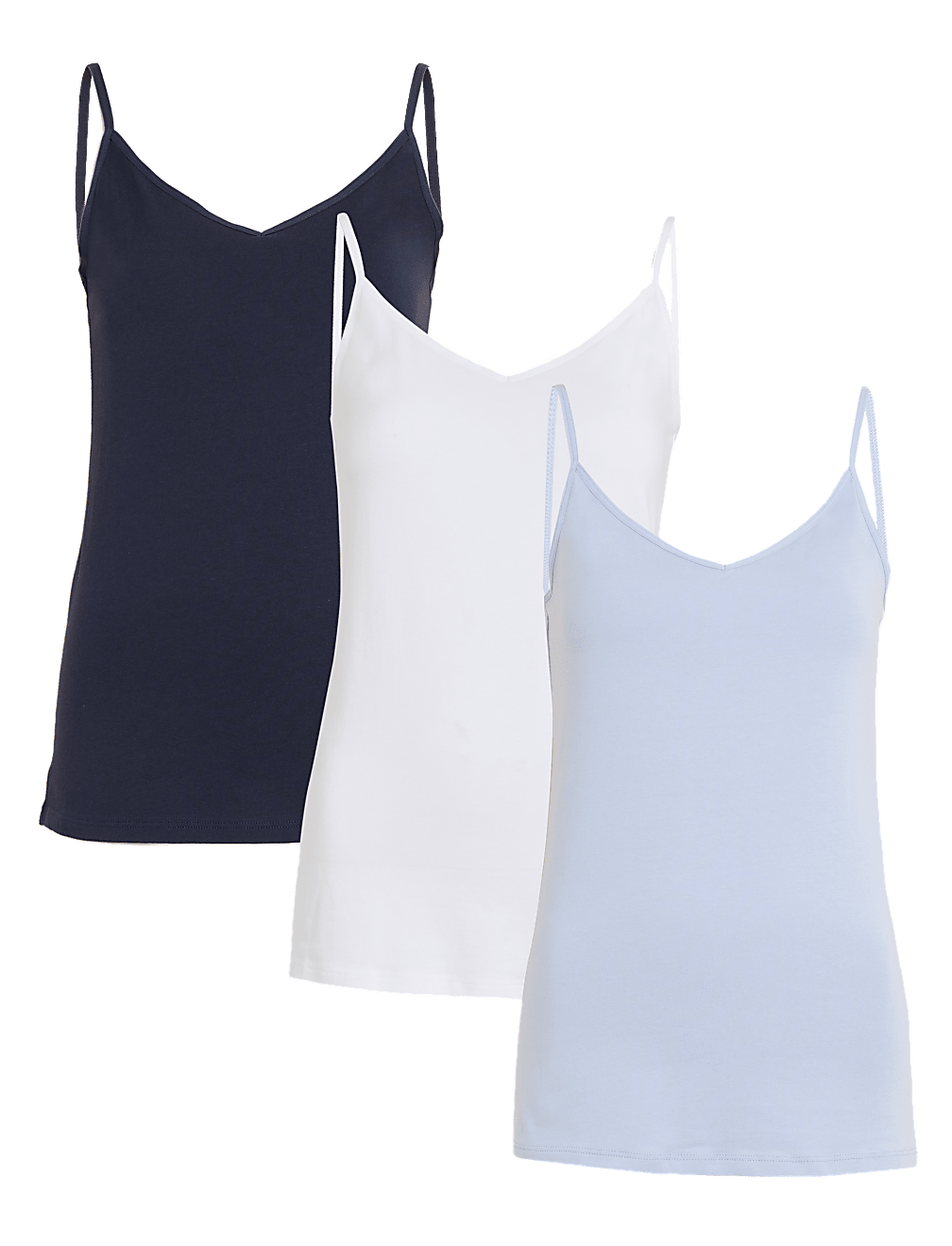 3pk Cotton Rich Strappy Vests
