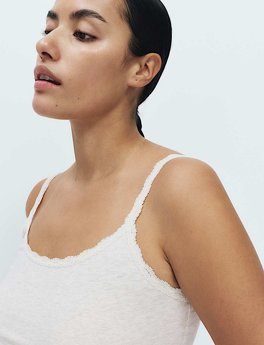 3pk Cotton Rich Lace Trim Vests