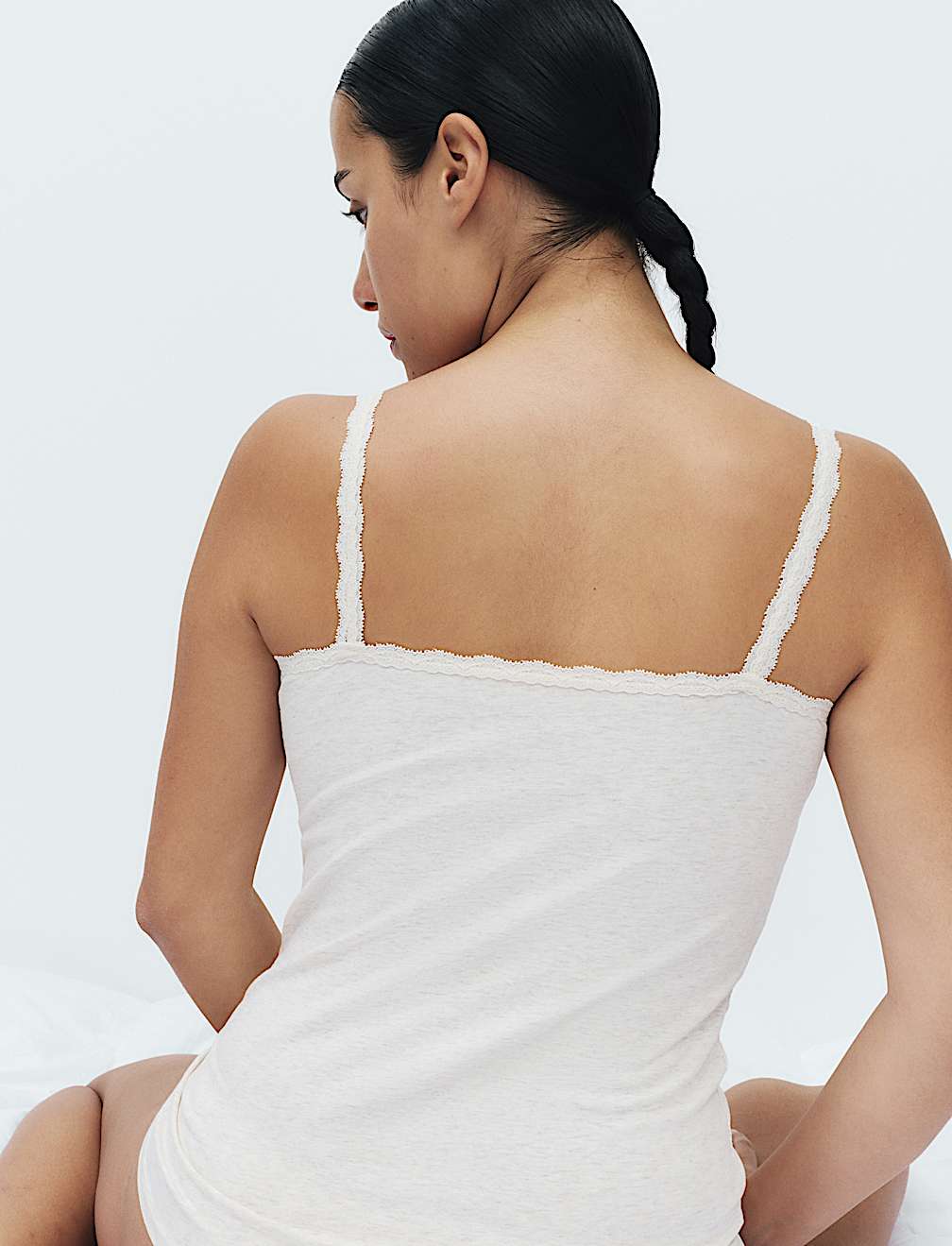 3pk Cotton Rich Lace Trim Vests