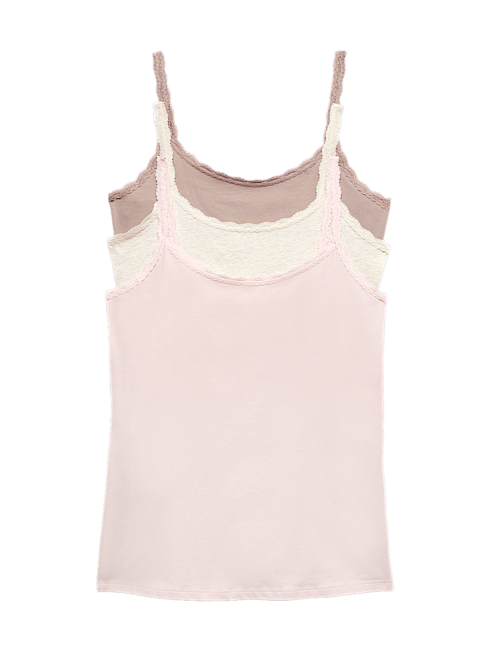 3pk Cotton Rich Lace Trim Vests