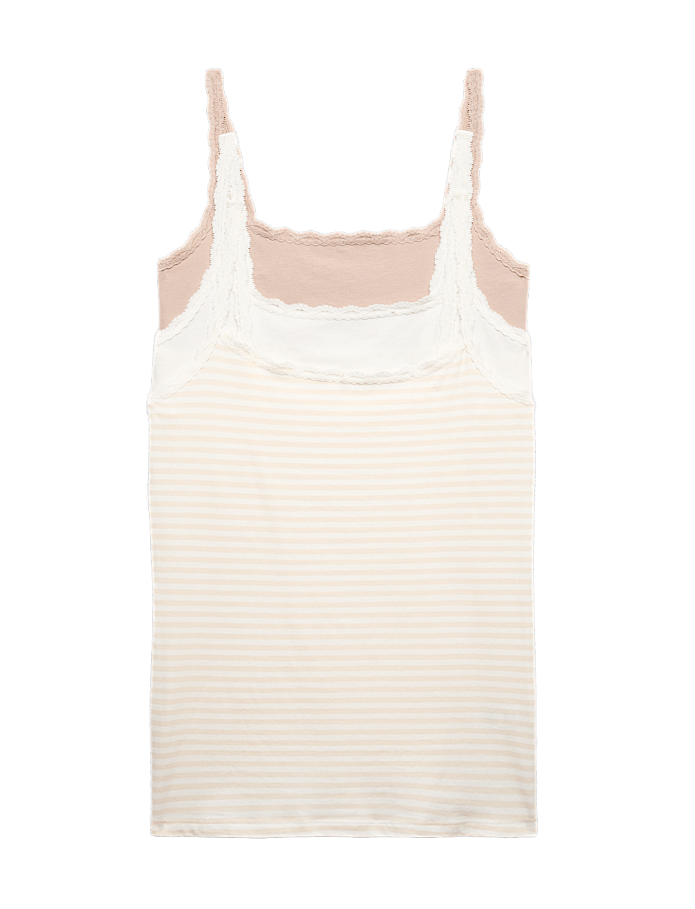 3pk Cotton Rich Lace Trim Vests