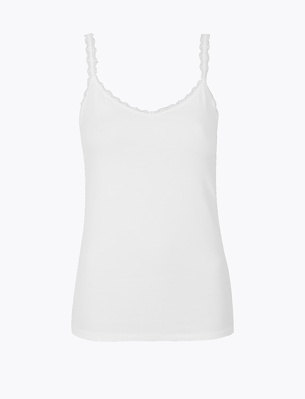 Cotton Rich Lace Trim Vest