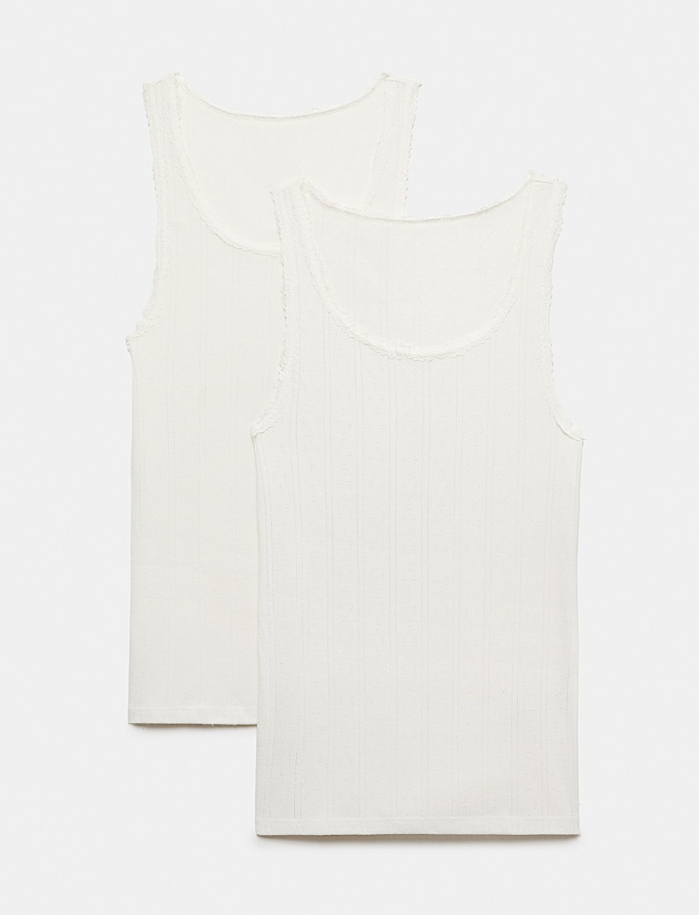 2 Pack Thermal Pointelle Built Up Shoulder Vest