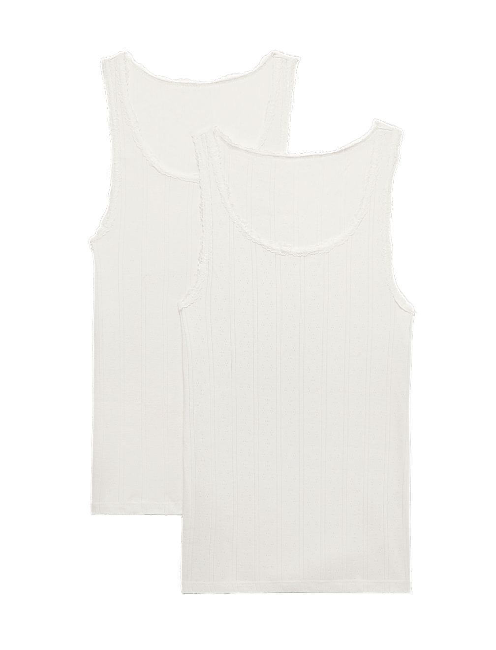2 Pack Thermal Pointelle Built Up Shoulder Vest