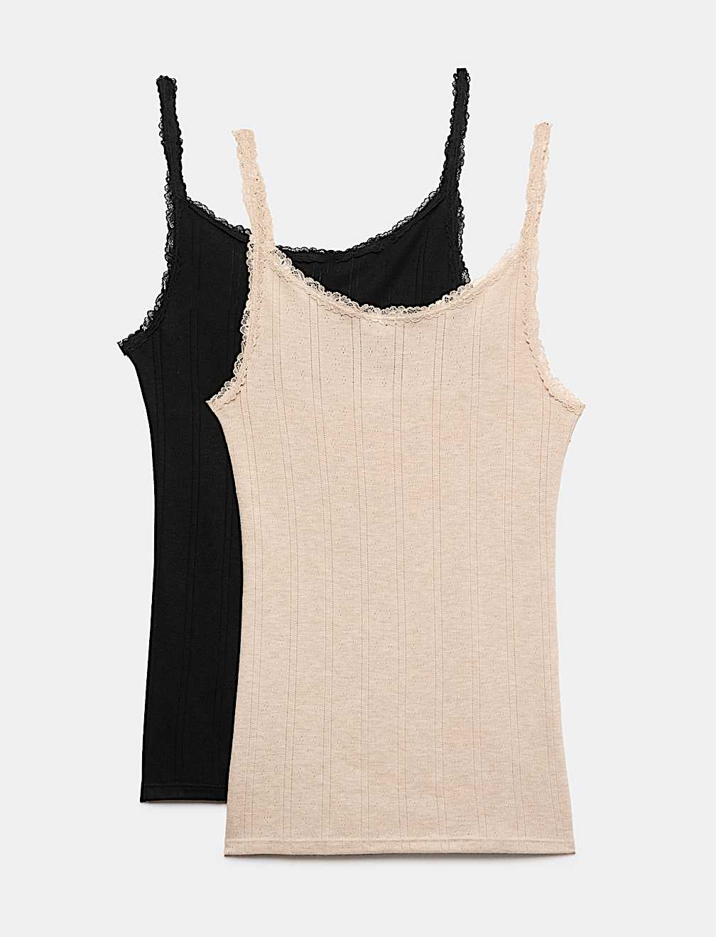 2 Pack Thermal Pointelle Strappy Vests