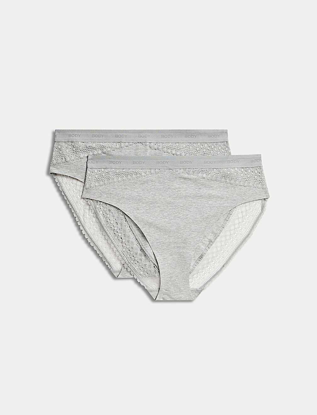 2pk Light Control Cotton Rich High Leg Knickers