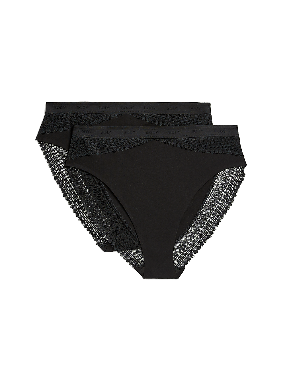 2pk Light Control Cotton Rich High Leg Knickers