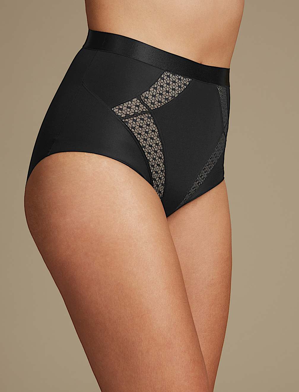 Medium Control Mesh Insert Full Briefs Knickers
