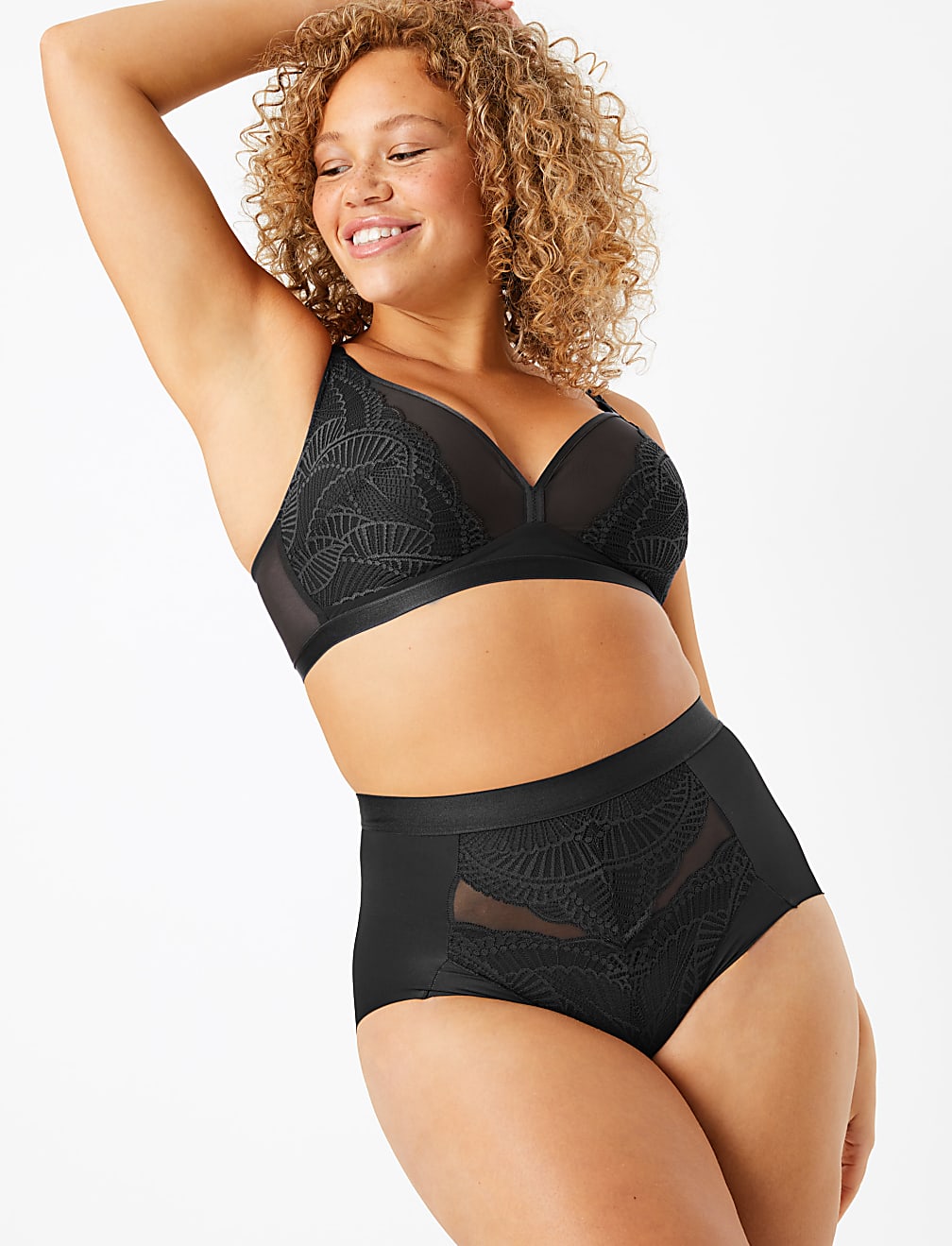 Medium Control Lace High Waisted Shaping Knickers