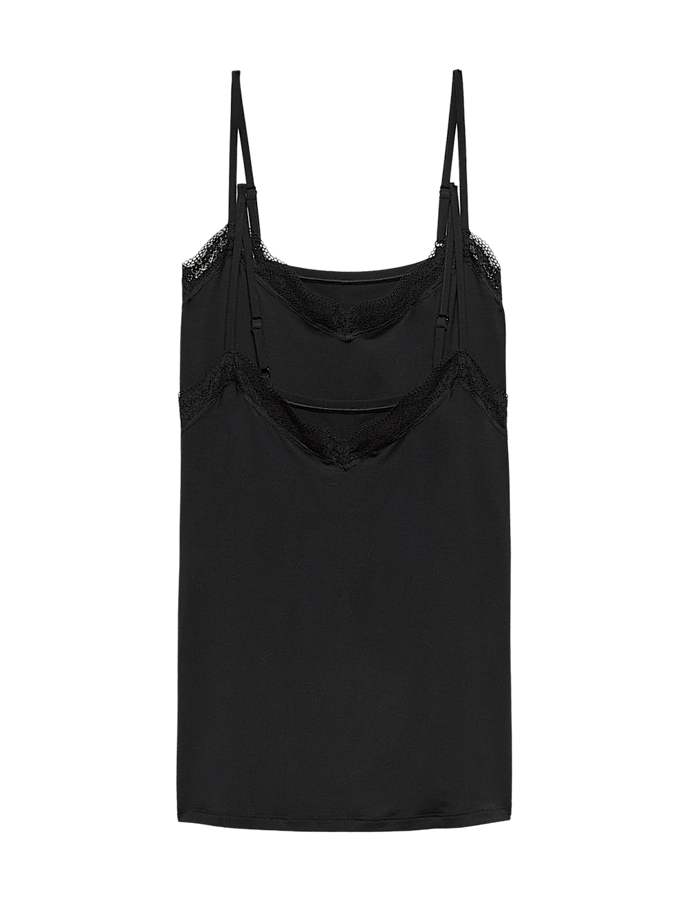 2 Pack Modal Rich Flexifit&trade; Lace Trim Vests