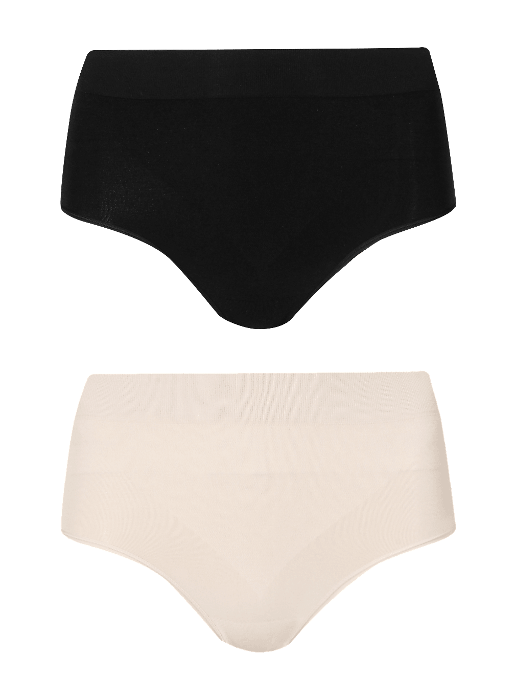2pk Light Control Seamless High Leg Knickers