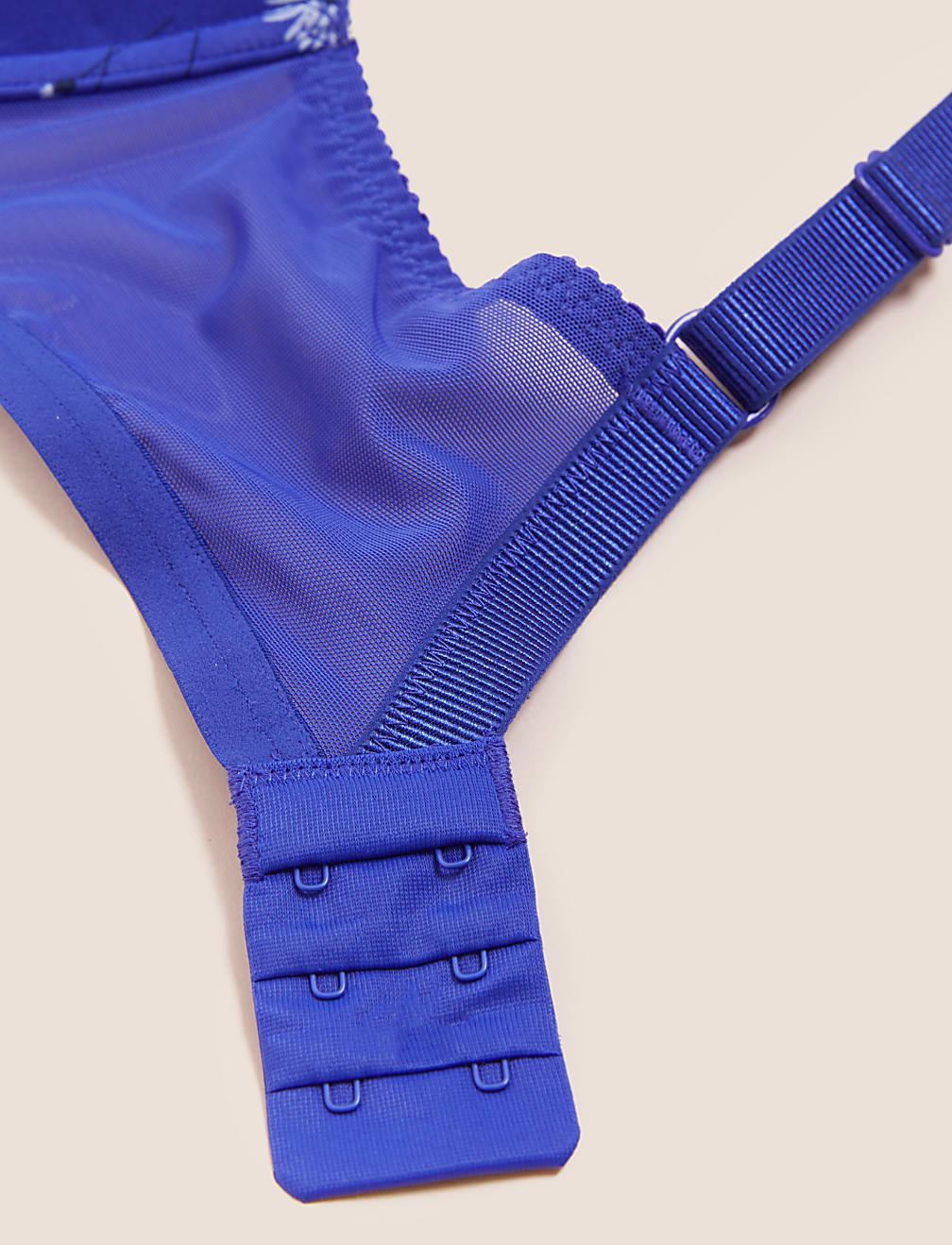 Printed Lace Trim Wired Full Cup Bra